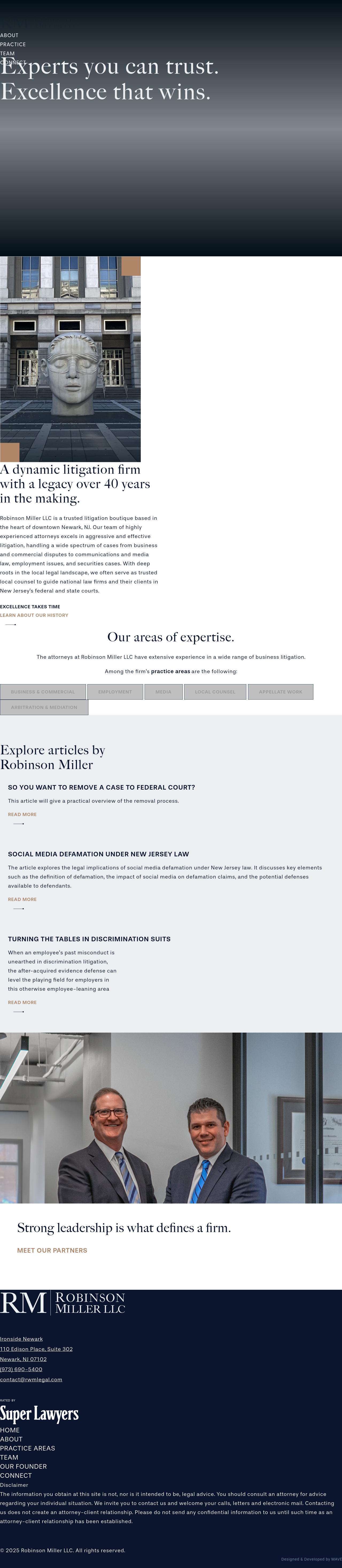 Robinson Miller LLC - Newark NJ Lawyers